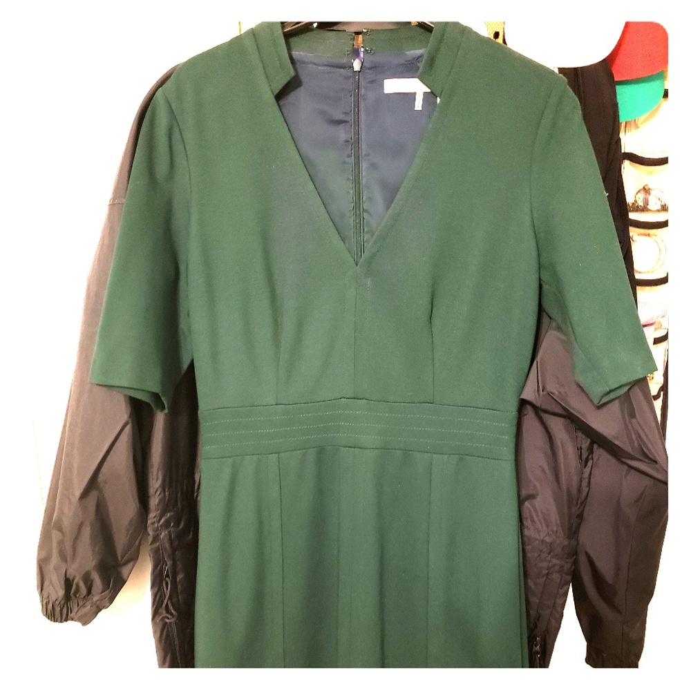 Trina Turk forest green 3/4 sleeve career dress